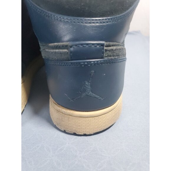Nike Air Jordan 1 Retro Mid Armory Navy/Electrolime Jumpman 554724-421 Mens 13 - Picture 15 of 16